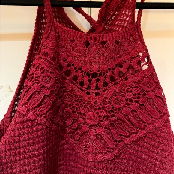 NWOT Red Cropped Ribbed Tank Top - Picture 2 of 6